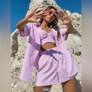 3 piece striped outfit 🩷🤍🩷